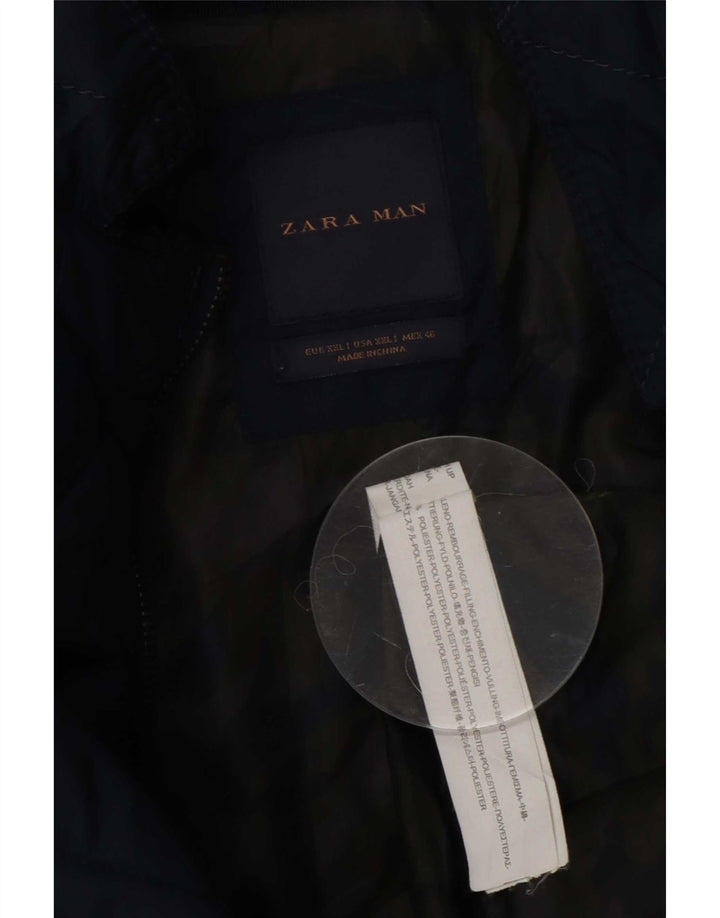 Zara Ανδρικό καπιτονέ μπουφάν UK 44 2XL Navy Blue Polyester