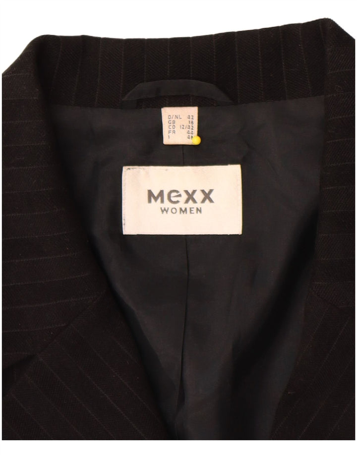 Γυναικείο παλτό Mexx UK 16 Large Μαύρο Ριγέ Πολυεστέρας