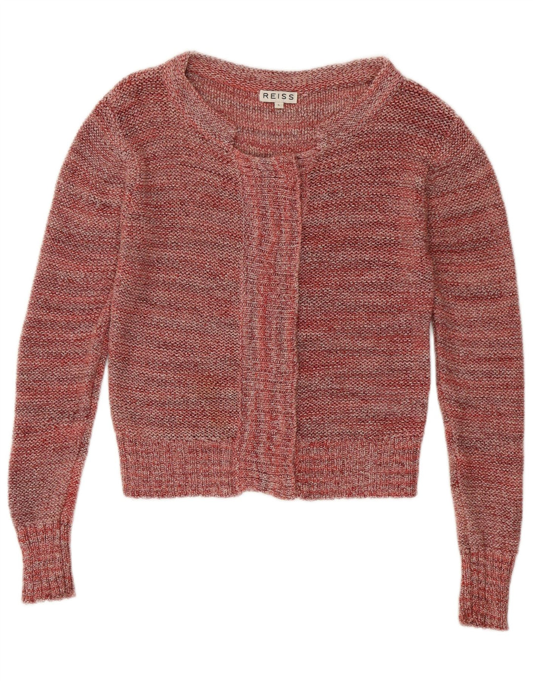 Γυναικείο πουλόβερ REISS Crop Cardigan UK 10 Small μπορντό βαμβακερό