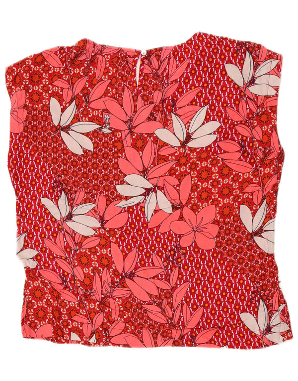 White Stuff Womens Blouse Top UK 12 Medium Red Floral Viscose