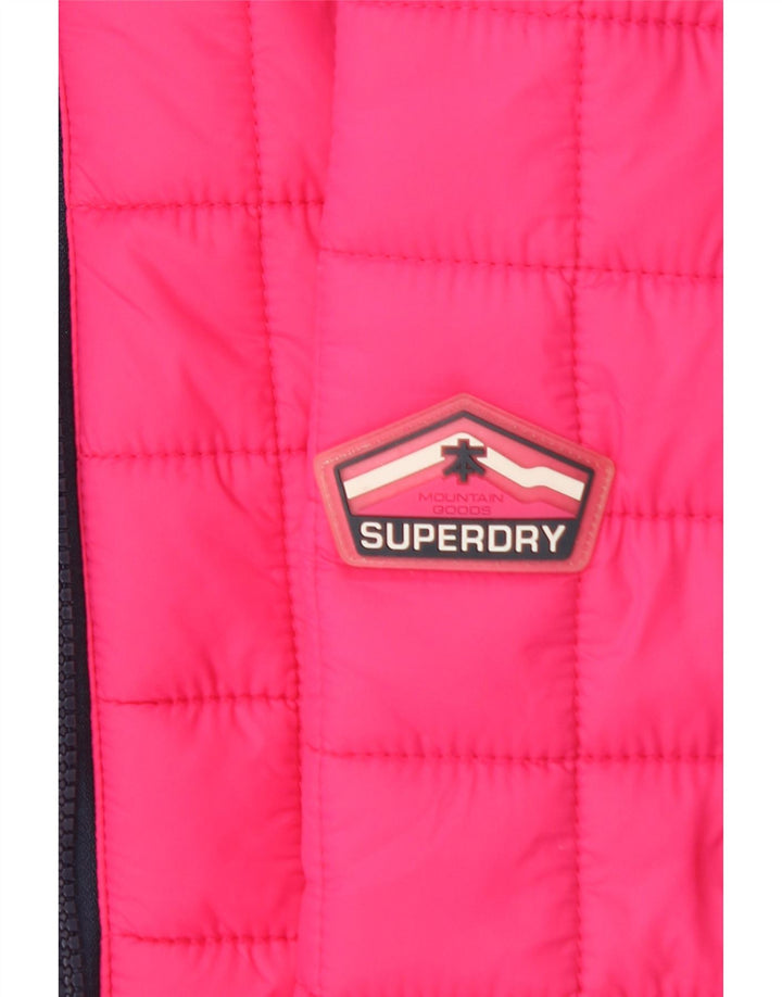 Superdry γυναικείο μπουφάν με κουκούλα UK 12 Medium Pink Nylon