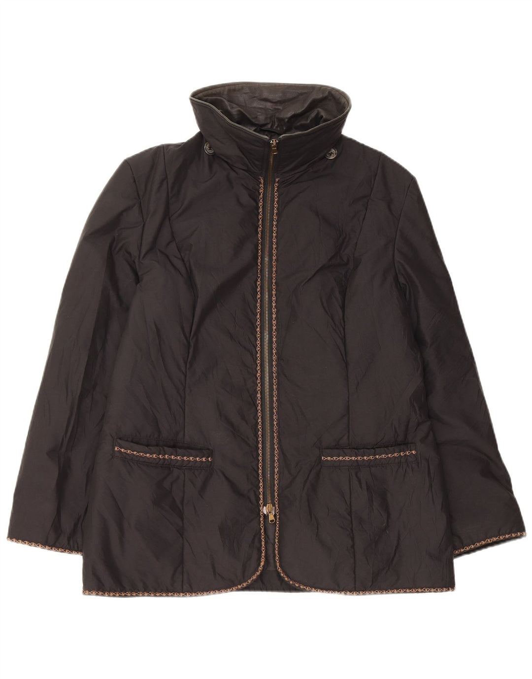 Vintage Γυναικείο Αντιανεμικό Μπουφάν IT 48 XL Μαύρο Πολυεστέρας