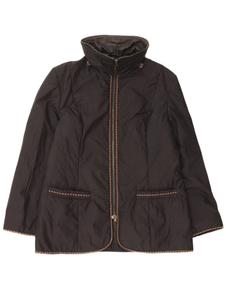 Vintage Γυναικείο Αντιανεμικό Μπουφάν IT 48 XL Μαύρο Πολυεστέρας