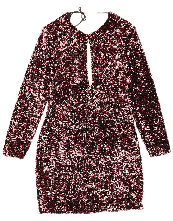Γυναικείο μακρυμάνικο φόρεμα Zara UK 8 Small Pink Polyester
