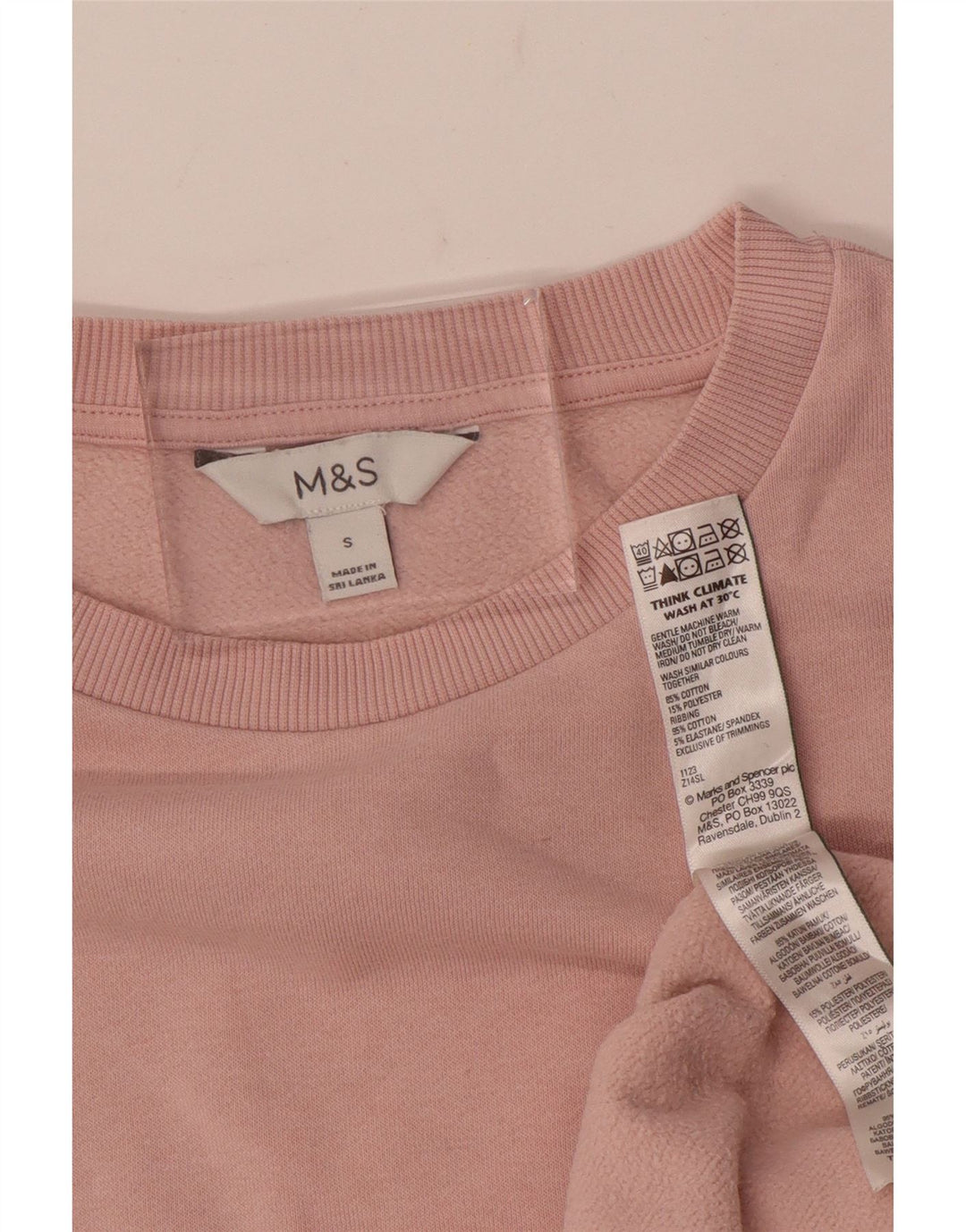 Marks & Spencer Γυναικεία μπλούζα μεγάλου μεγέθους Jumper UK 10 Small Pink Cotton