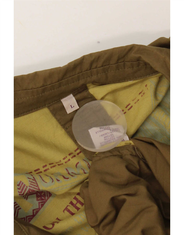 Vintage Mens Utility Jacket UK 40 Large Khaki Cotton