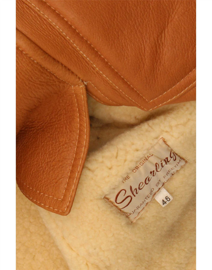 Vintage Γυναικείο Shearling Jacket IT 46 Large Beige Colourblock