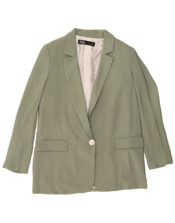 Zara Γυναικείο Μπουφάν σακάκι με 1 κουμπί UK 10 Small Green