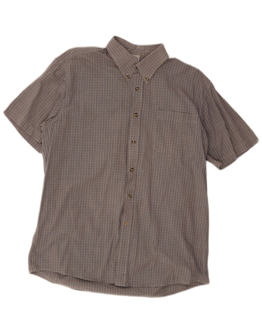 Ανδρικό κοντομάνικο πουκάμισο Brugi 41 Large Grey Check Cotton
