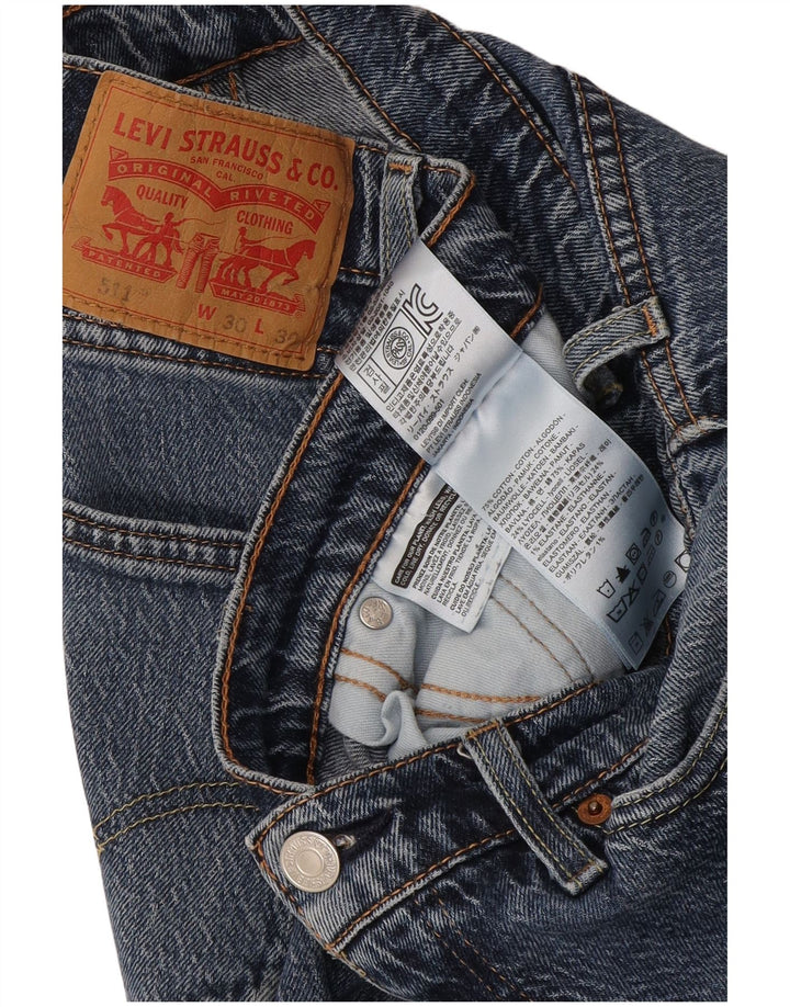 Levi's Mens 511 Slim Jeans W30 L27 Blue Cotton