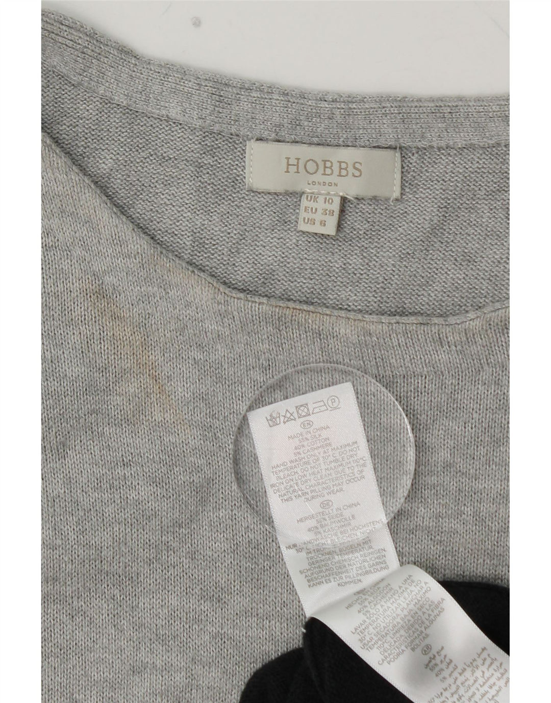 Γυναικείο κοντομάνικο φόρεμα HOBBS UK 10 Small Grey Colourblock Silk