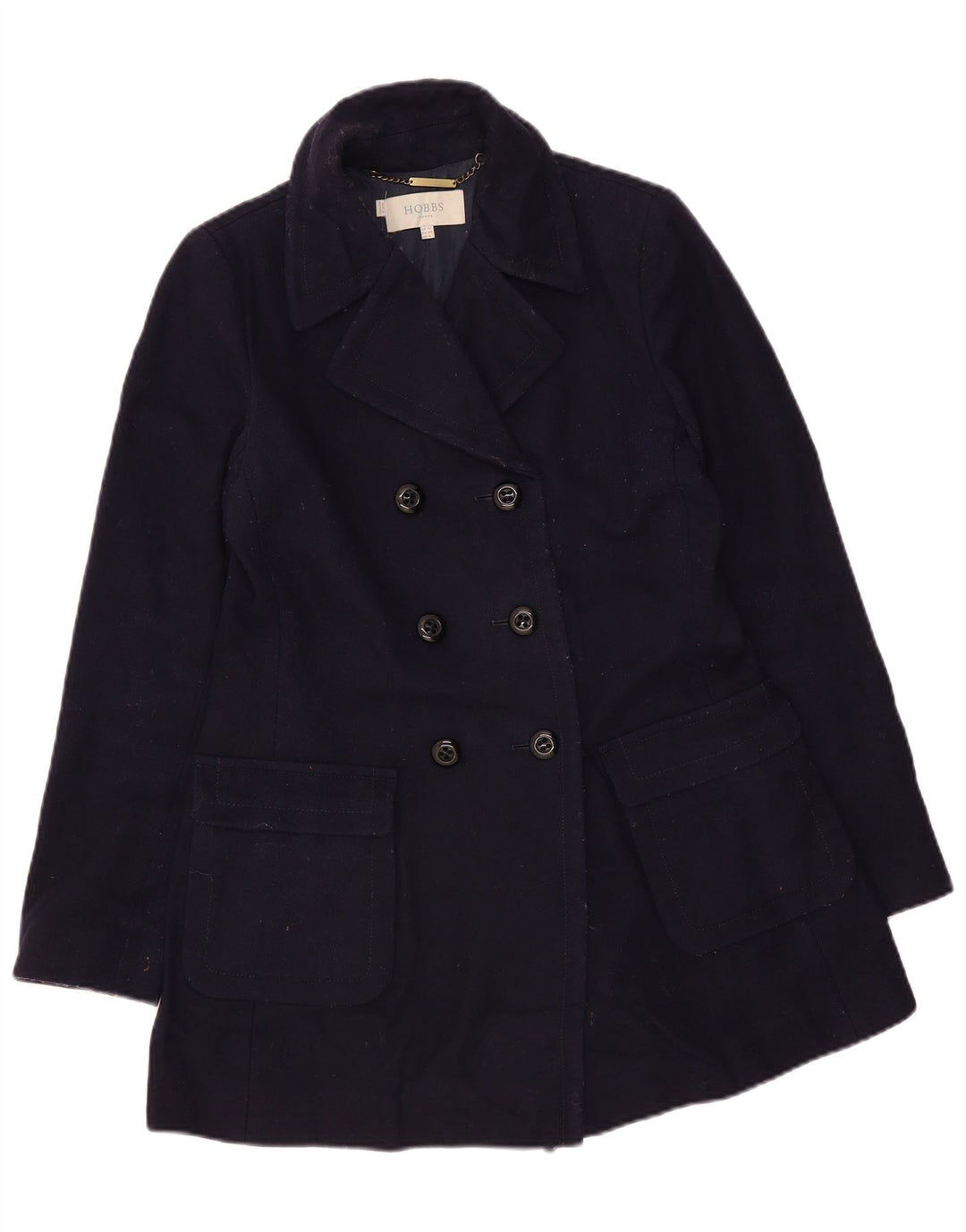 Hobbs Γυναικείο παλτό με διπλό στήθος UK 10 Small Navy Blue