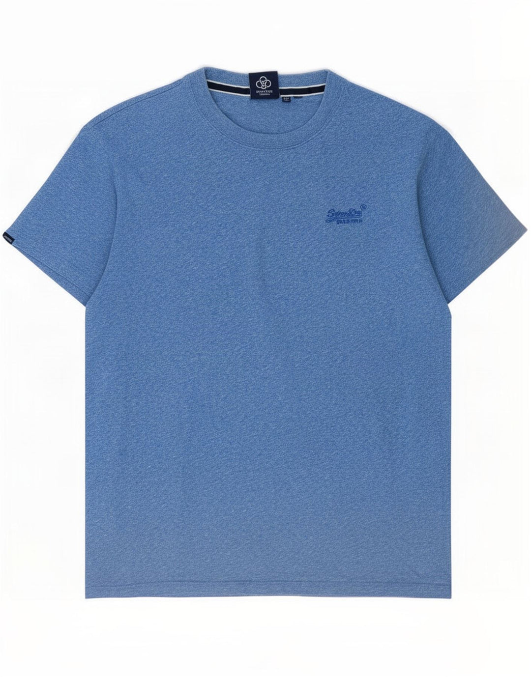Ανδρικό T-Shirt Superdry Top Βαμβακερό μεσαίο μπλε φλοκωμένο