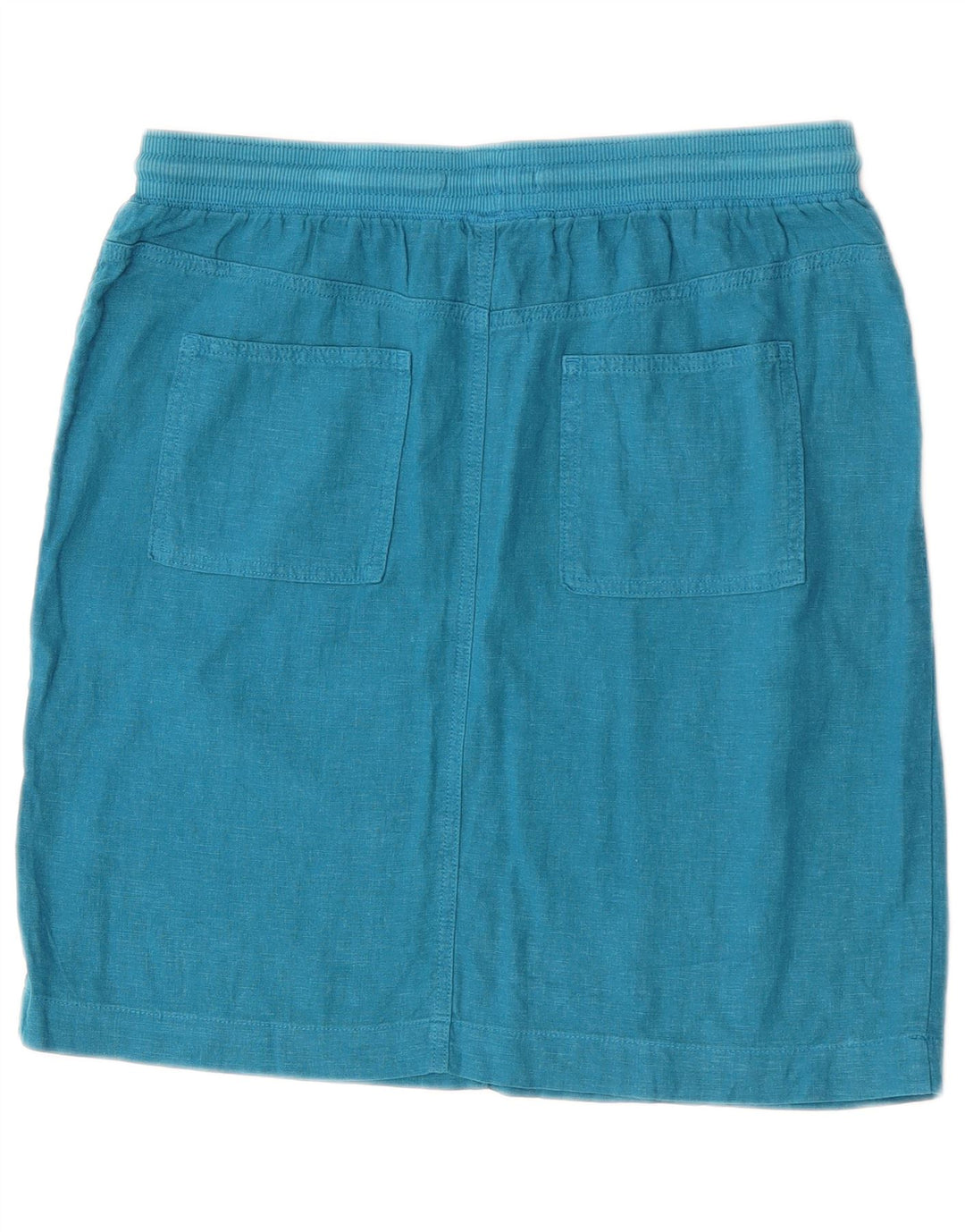 Marks & Spencer Γυναικεία ίσια φούστα UK 12 Medium W30 Μπλε Λινό