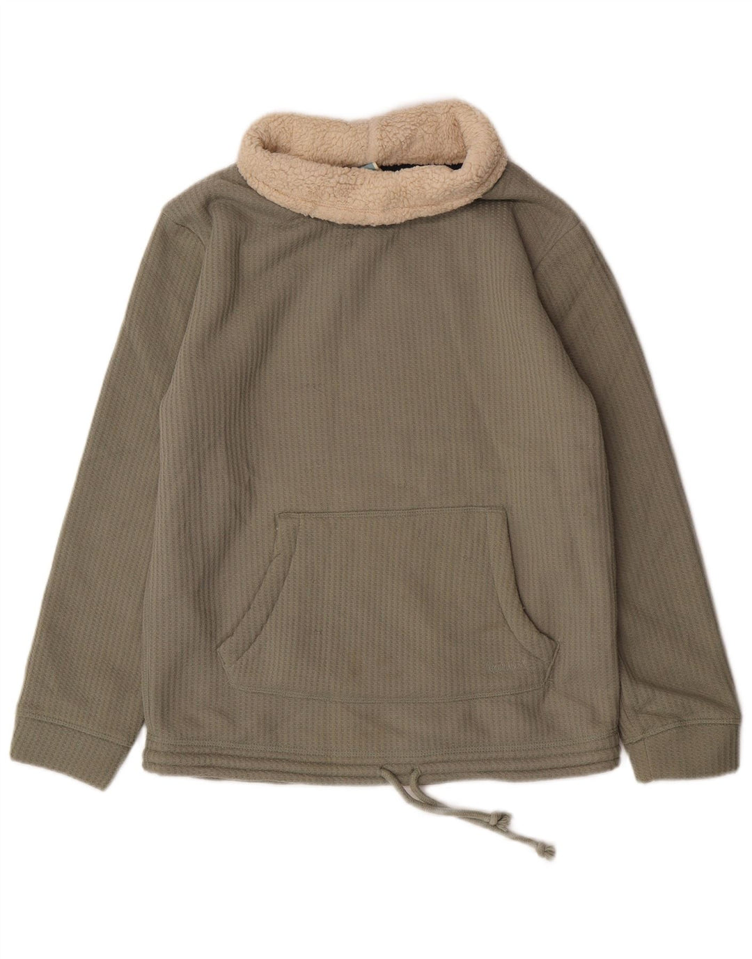 Weird Fish Γυναικείο φούτερ Sherpa Roll Neck Jumper UK 12 Medium Green