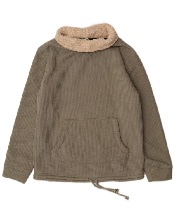 Weird Fish Γυναικείο φούτερ Sherpa Roll Neck Jumper UK 12 Medium Green