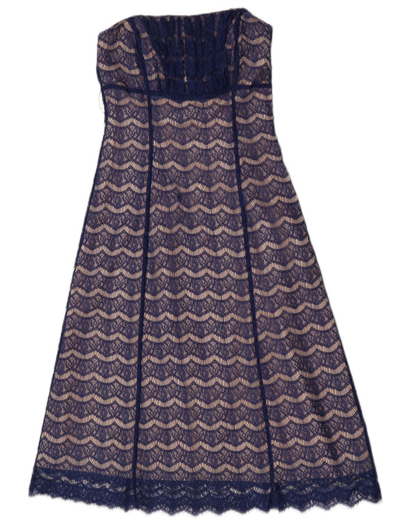 Γυναικείο φόρεμα Coast Lace Strapless UK 10 Small Navy Blue Floral Nylon