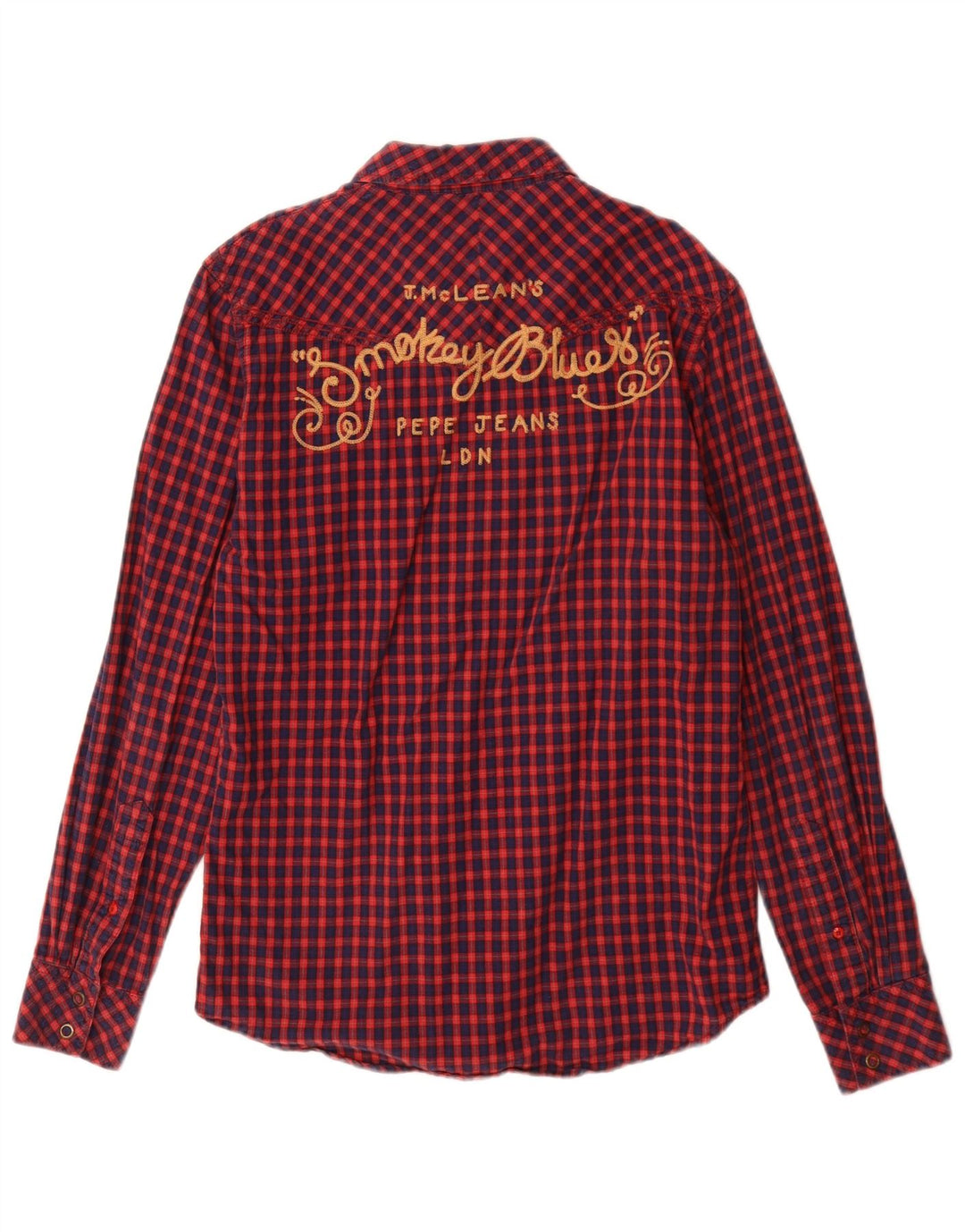 Ανδρικό πουκάμισο PEPE Jeans Graphic Flannel Μικρό κόκκινο βαμβακερό Gingham