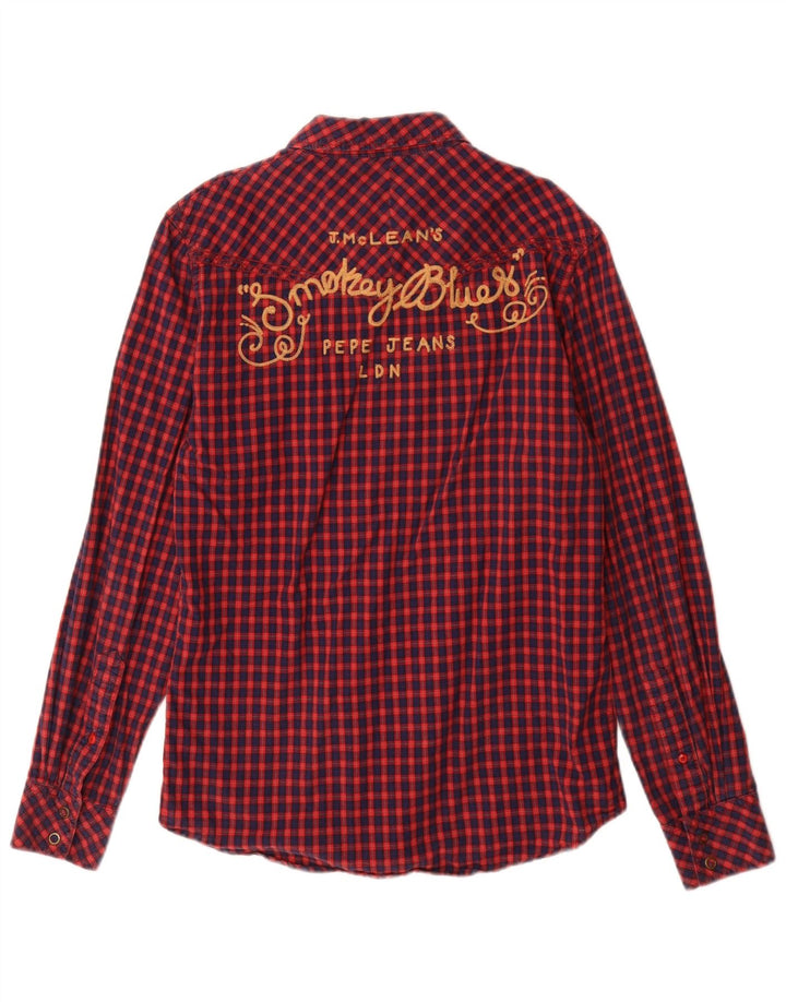 Ανδρικό πουκάμισο PEPE Jeans Graphic Flannel Μικρό κόκκινο βαμβακερό Gingham