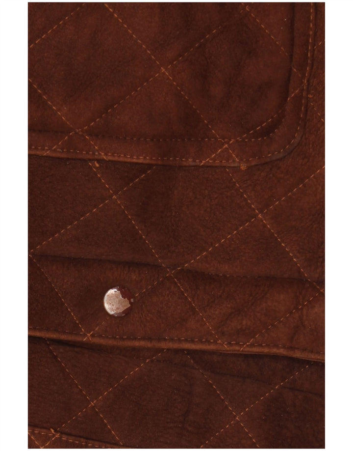 Vintage Ανδρικό Shearling Jacket IT 50 Large Brown Shearling