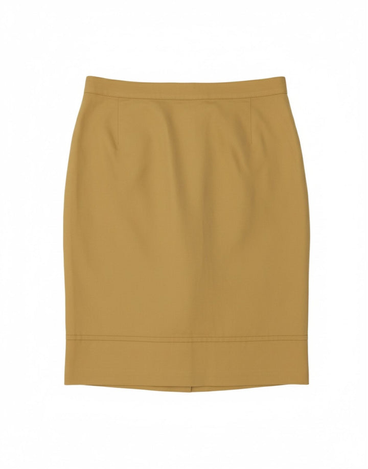 MAX MARA Womens Pencil Skirt W32 Large Yellow Silk