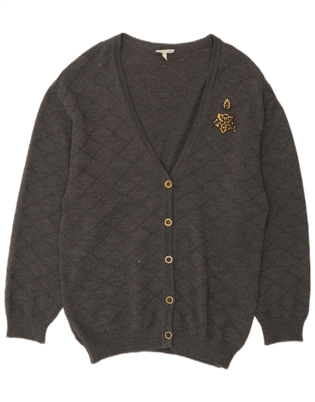 Vintage γυναικεία ζακέτα πουλόβερ EU 46 XL Grey Check Πολυακρυλικό