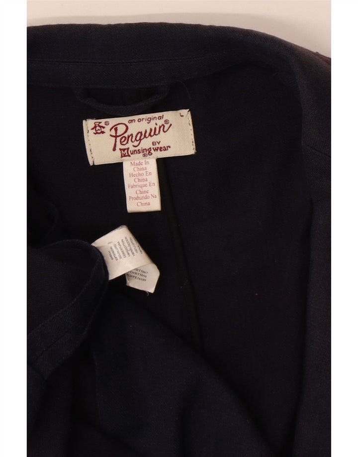Penguin Ανδρικό σακάκι 1 κουμπιού UK 40 Large Navy Blue Cotton