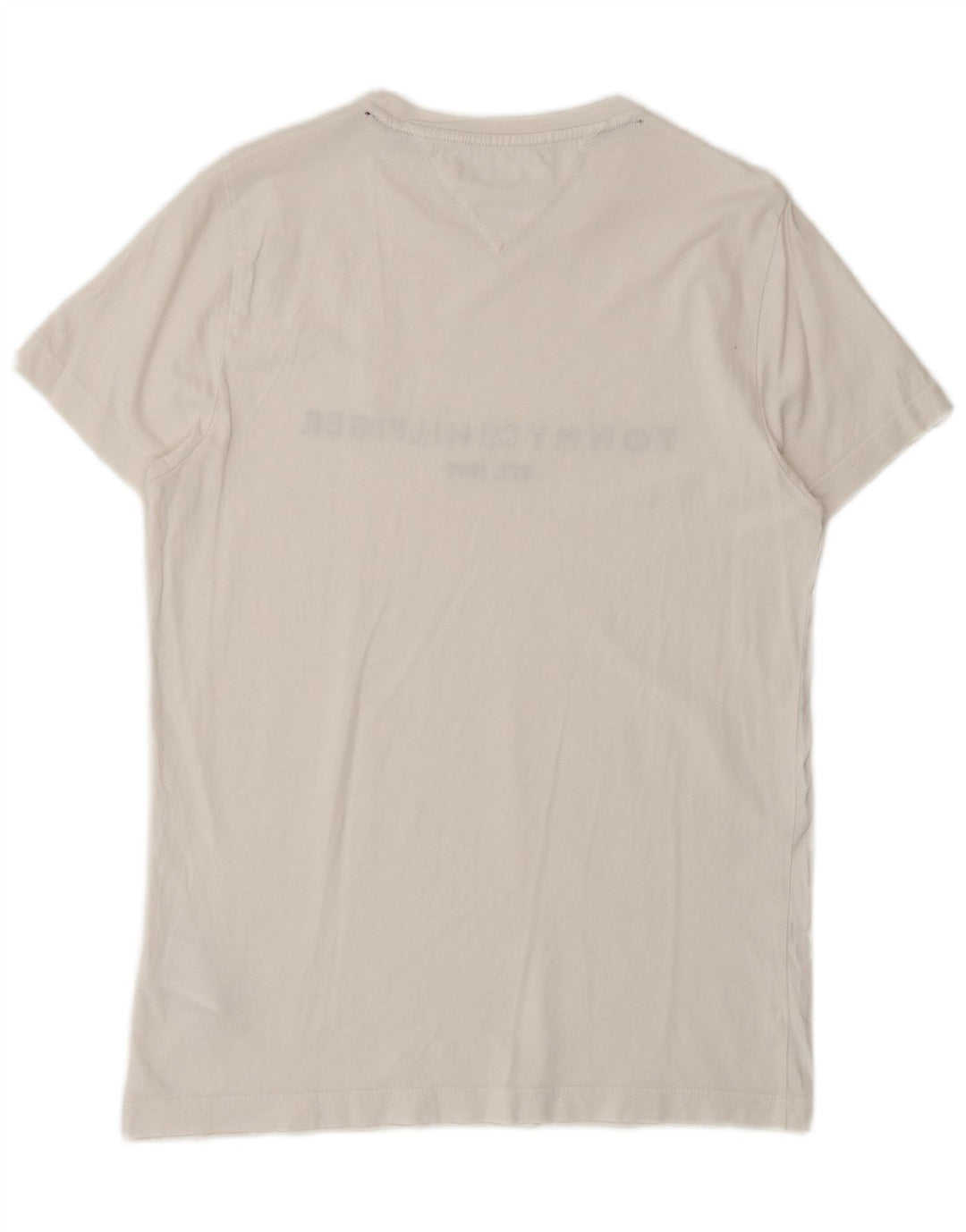 TOMMY HILFIGER Ανδρικό γραφικό T-Shirt Top Small White Βαμβακερό