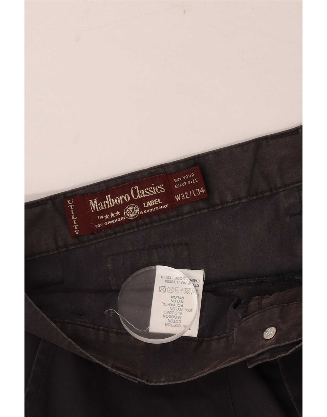 Ανδρικό ίσιο παντελόνι Cargo Marlboro Classics W32 L28 Μαύρο βαμβακερό