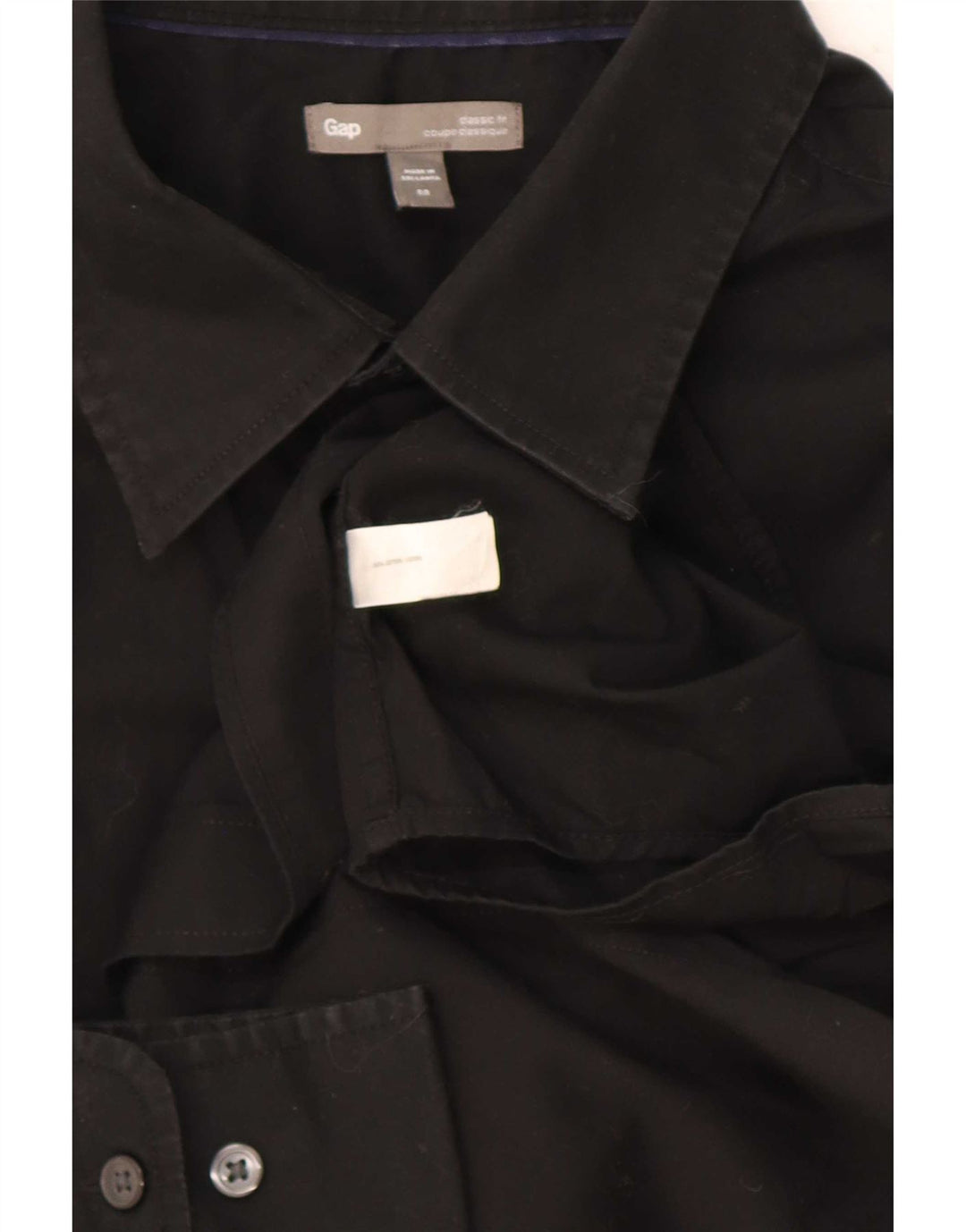 Ανδρικό πουκάμισο Gap Classic Fit, Μεσαίο μαύρο βαμβακερό