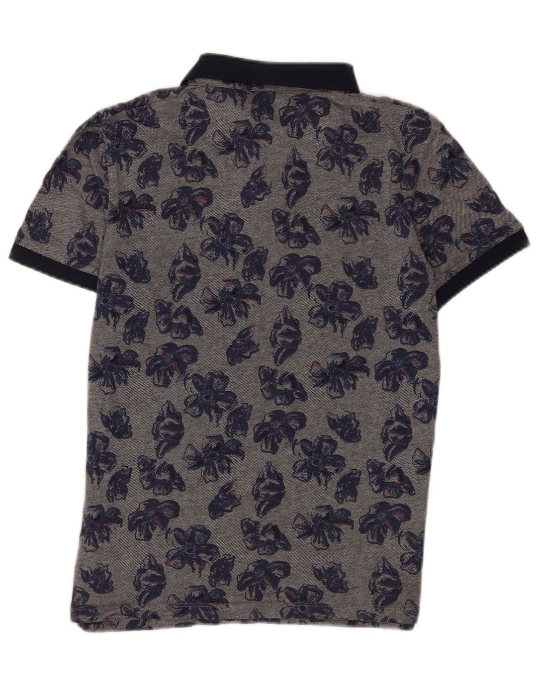Ανδρικό μπλουζάκι πόλο Ted Baker Μέγεθος 4 Μεγάλο γκρι φλοράλ βαμβακερό