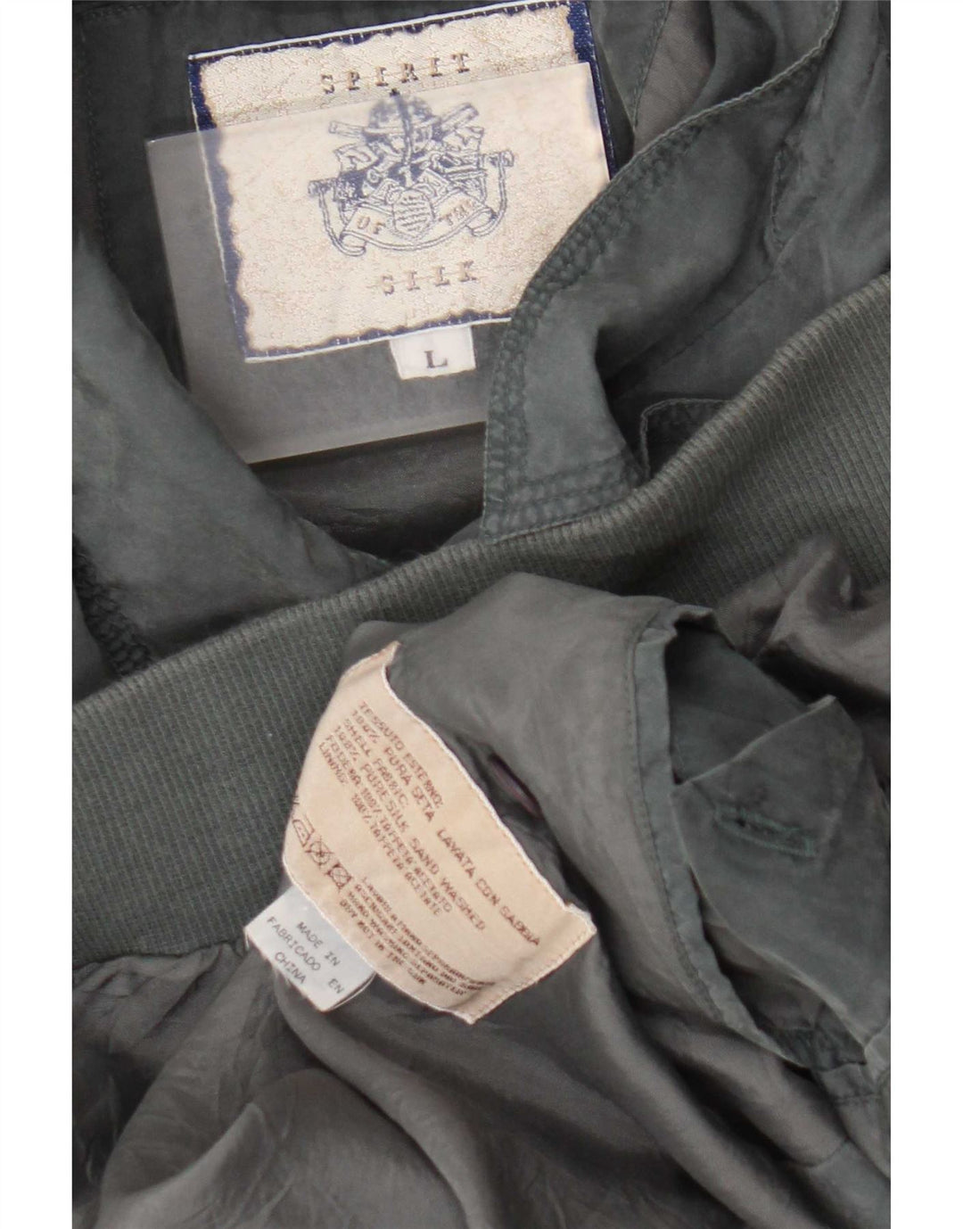 Vintage Ανδρικό Bomber Jacket UK 40 Large Grey Silk