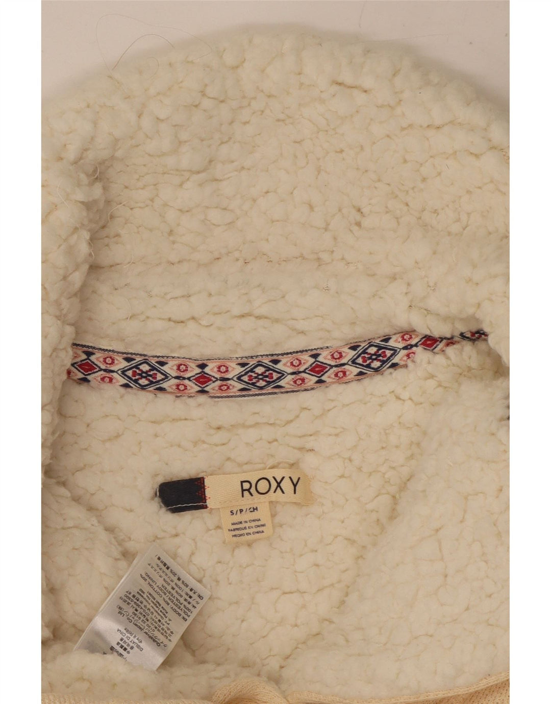 Γυναικεία φόρμα ROXY Sherpa Top Jacket UK 10 Small Off White Βαμβακερά