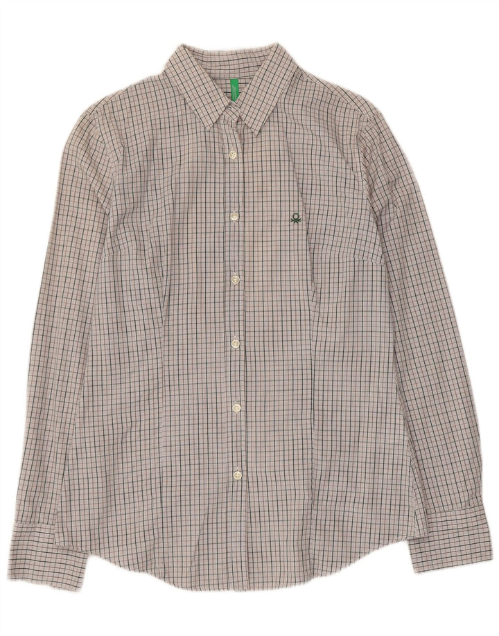 Γυναικείο πουκάμισο Benetton UK 14 Μεγάλο γκρι βαμβακερό