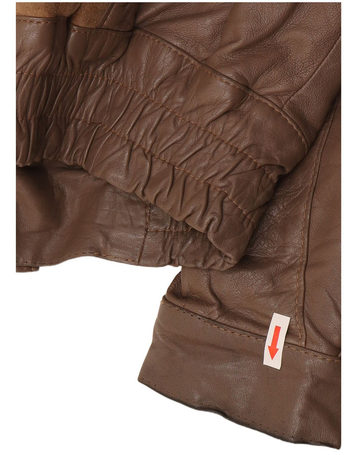 Vintage Ανδρικό Bomber Shearling Jacket IT 52 XL Brown