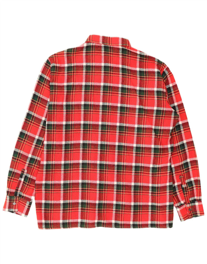 VINTAGE Mens Flannel Shirt Size 43 Large Red Check