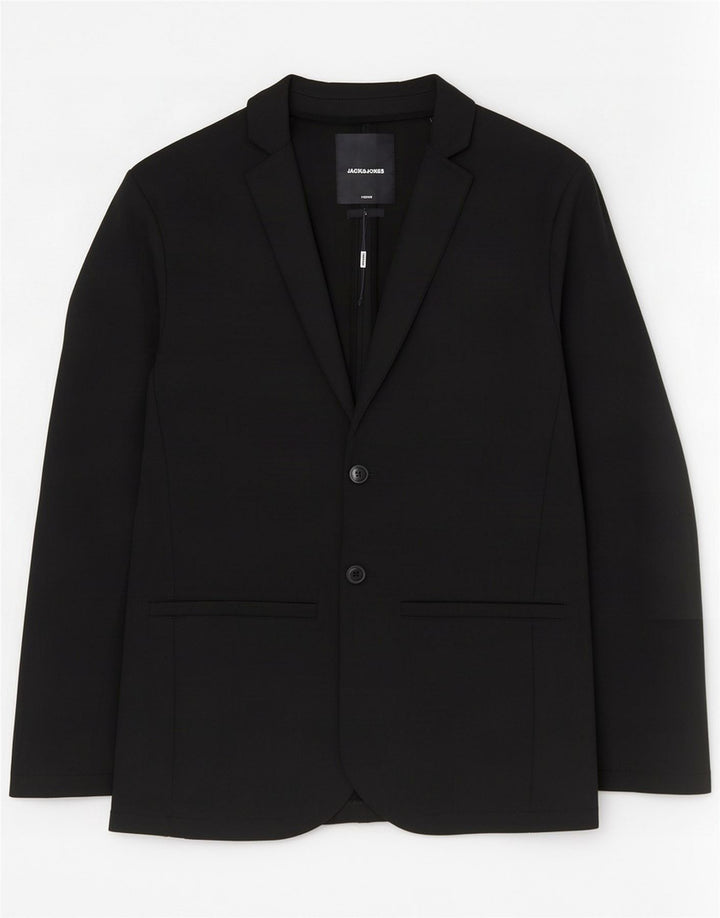 Jack & Jones Mens 2 Button Blazer Jacket UK 36 Small Black Polyester