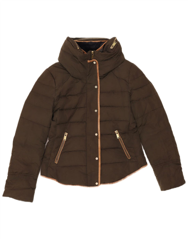Zara Γυναικείο μπουφάν με κουκούλα UK 14 Medium Khaki