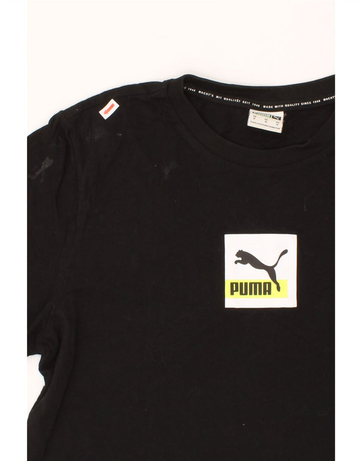 PUMA Mens Graphic T-Shirt Top Medium Black Cotton Vintage Puma and Second-Hand Puma from Messina Hembry 