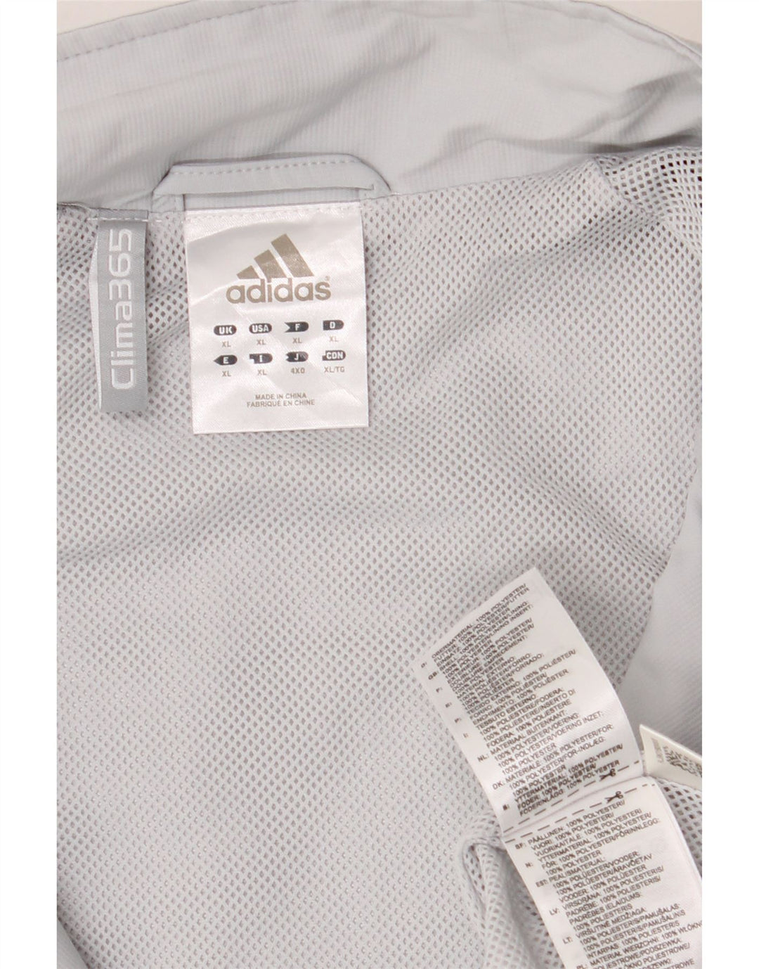 ADIDAS Mens Clima 365 Rain Jacket UK 42 XL Grey Colorblock Polyester
