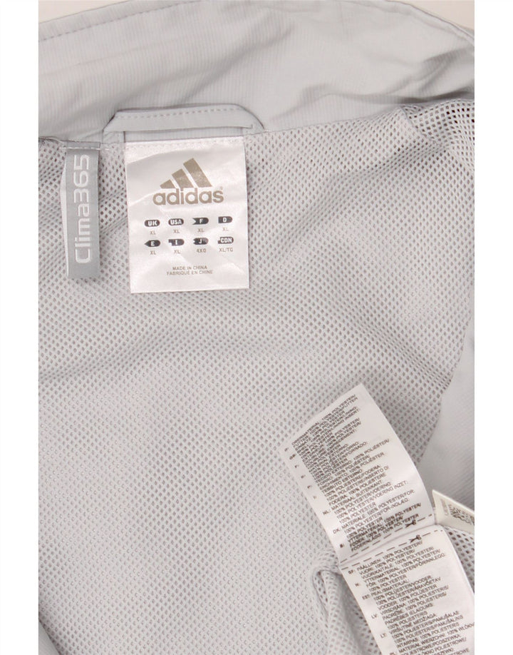 ADIDAS Mens Clima 365 Rain Jacket UK 42 XL Grey Colorblock Polyester