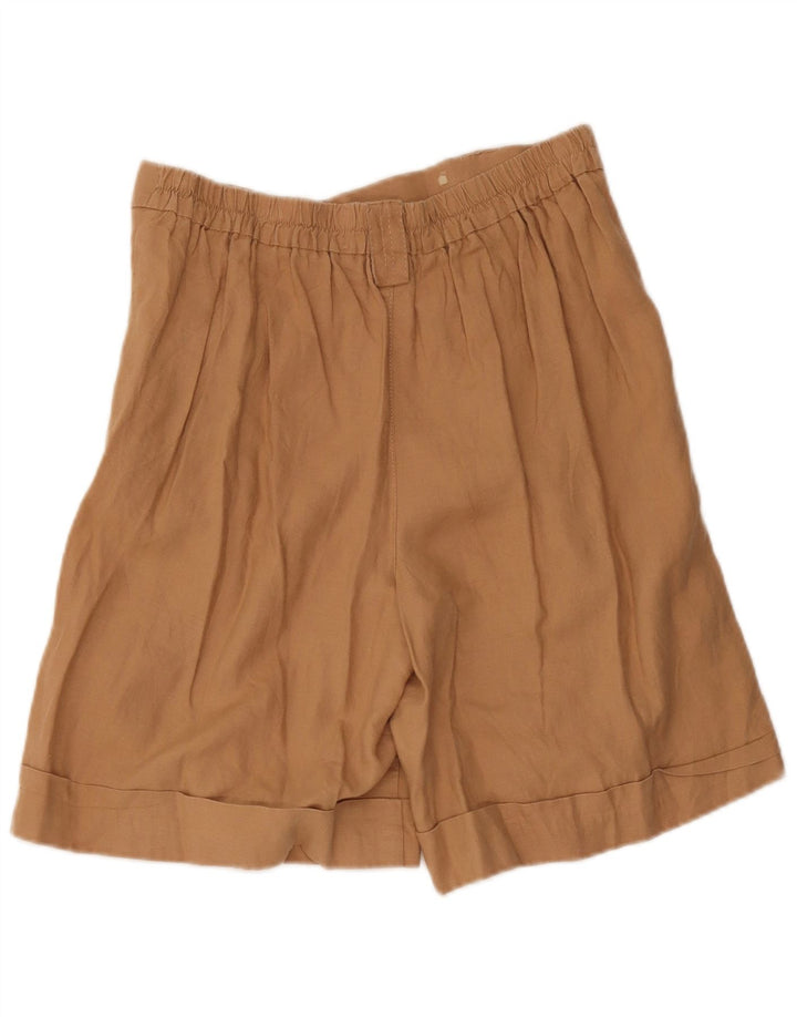 Γυναικείο σορτς Benetton με καρφίτσες casual μεσαίο W32 Μπεζ λινό