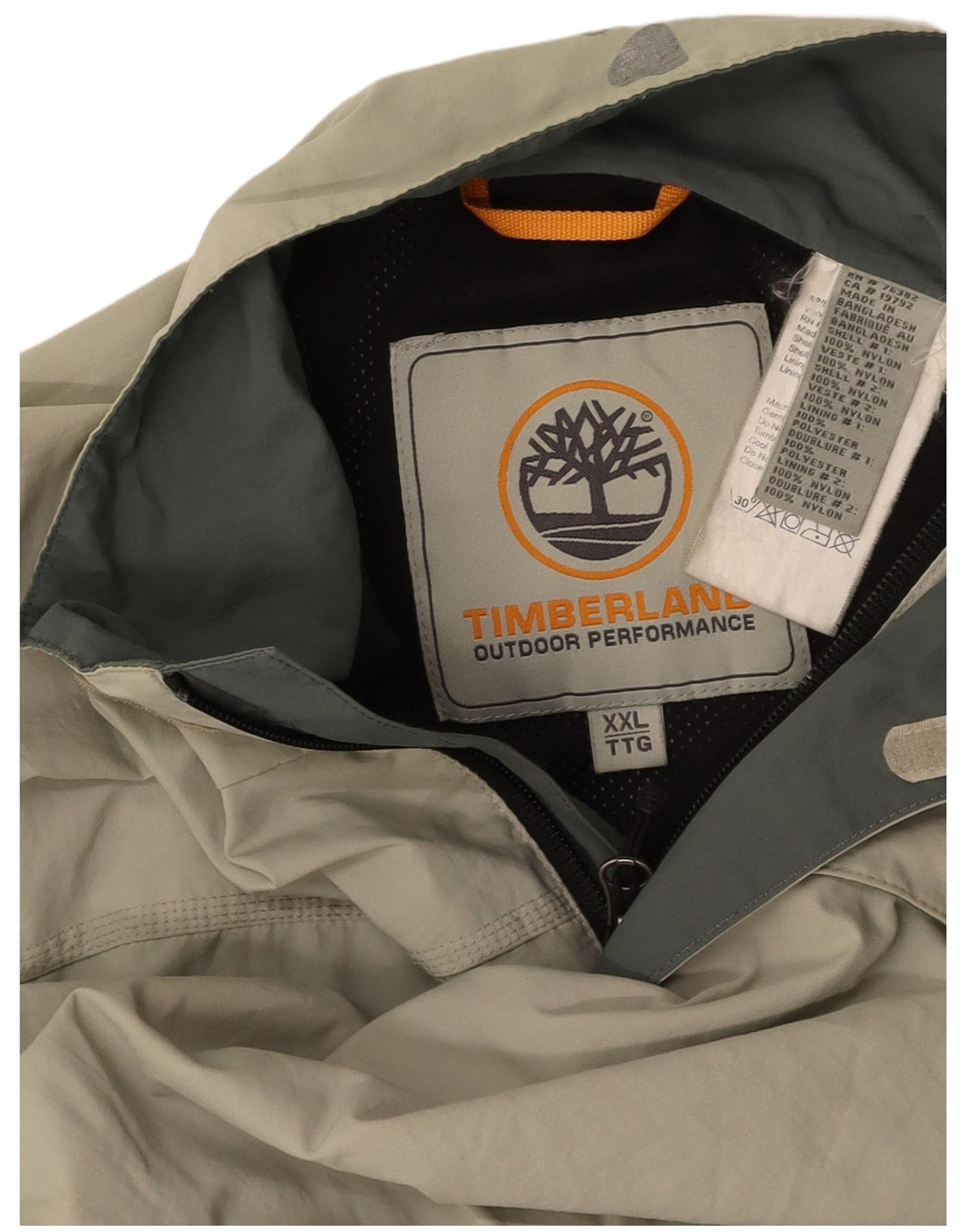 TIMBERLAND Mens Rain Jacket UK 44 2XL Beige Colourblock Nylon