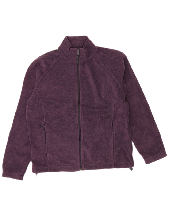 COLUMBIA Γυναικείο μπουφάν φλις μεγάλου μεγέθους UK 16 μεγάλο μωβ πολυεστέρας