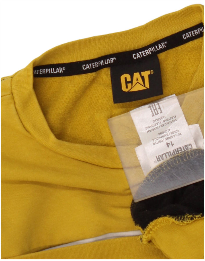Γραφικό φούτερ CAT Boys Jumper 13-14 ετών Κίτρινο βαμβακερό μπλοκ