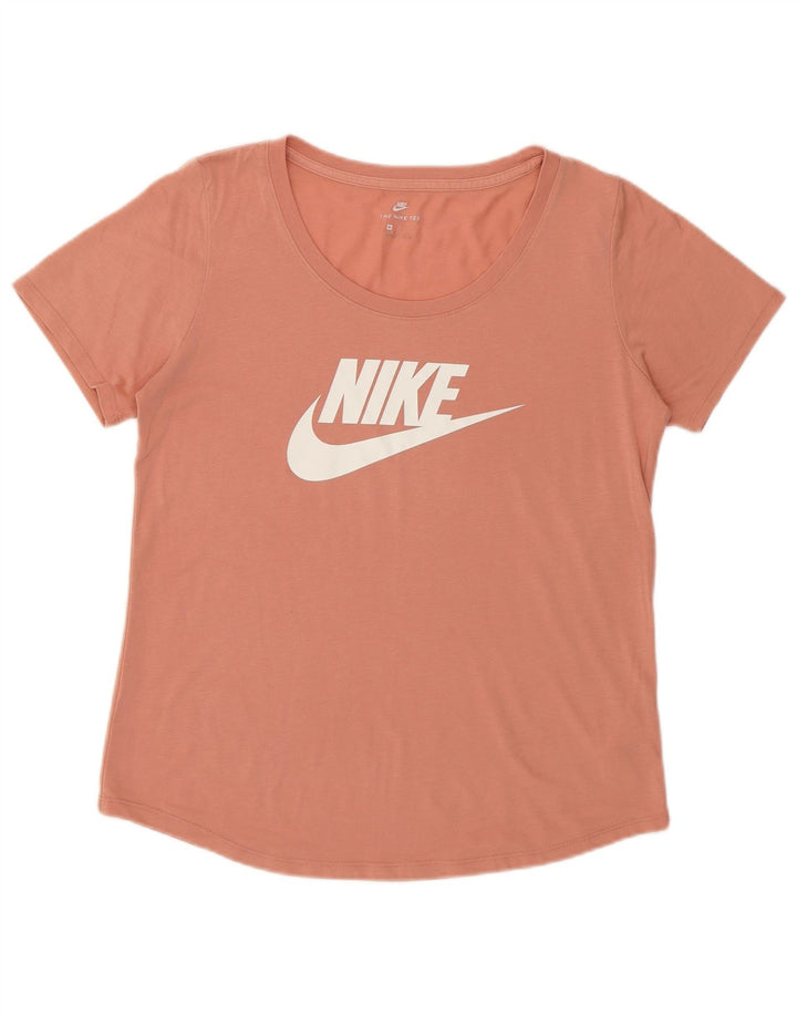 NIKE Womens Graphic T-Shirt Top UK 12 Medium Pink Cotton Vintage Nike and Second-Hand Nike from Messina Hembry 