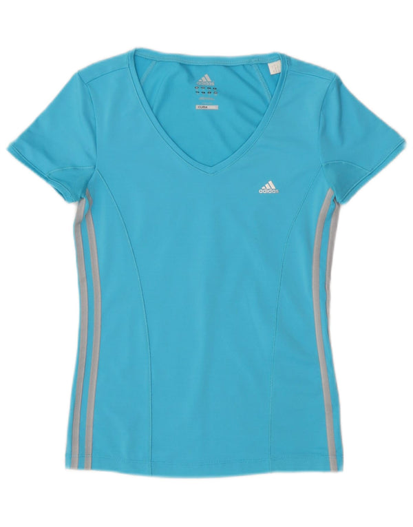 Adidas Γυναικείο T-Shirt Climacool Top 10 UK Small Blue Polyester