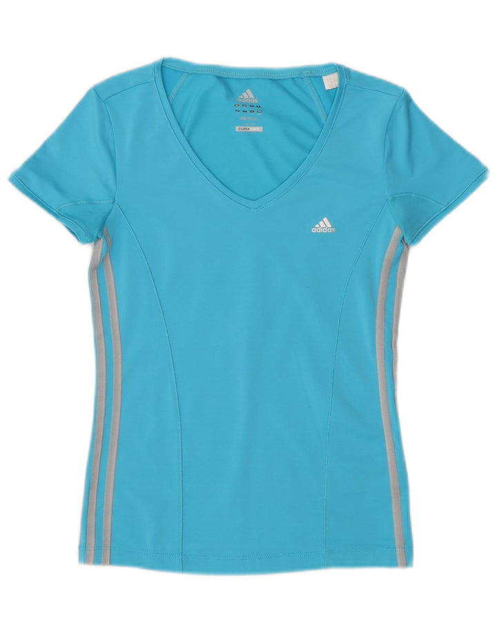 Adidas Γυναικείο T-Shirt Climacool Top 10 UK Small Blue Polyester