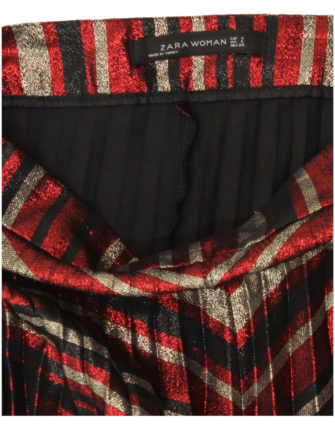 Zara Γυναικεία μαχαίρι πλισέ φούστα Μικρή W26 Πολύχρωμη ριγέ πολυεστέρα