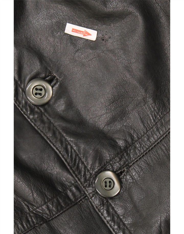 Vintage Ανδρικό Δερμάτινο Παλτό UK 40 Large Black Leather
